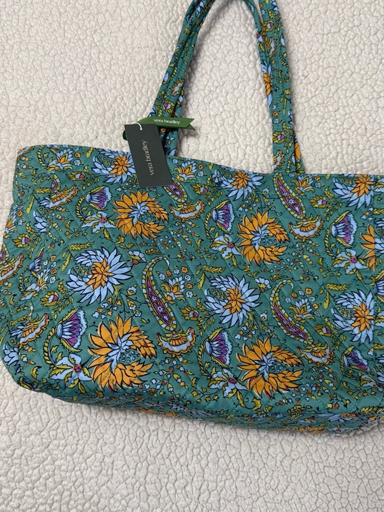 Vera Bradley Handbags - Vera Bradley Teal Floral Quilted Tote with Yellow Accents